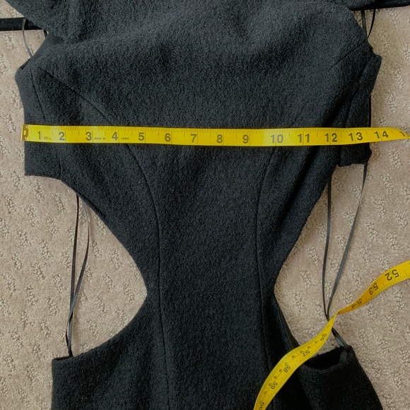 Aqua Snoop Boiled Wool Dress with Cut Out - Picture 9 of 9